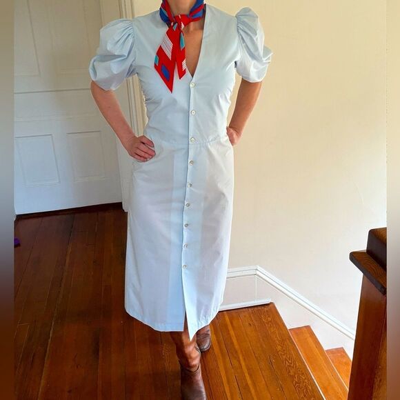 NWT Horses Atelier Puff Sleeve Button Front Dress - Picture 1 of 16